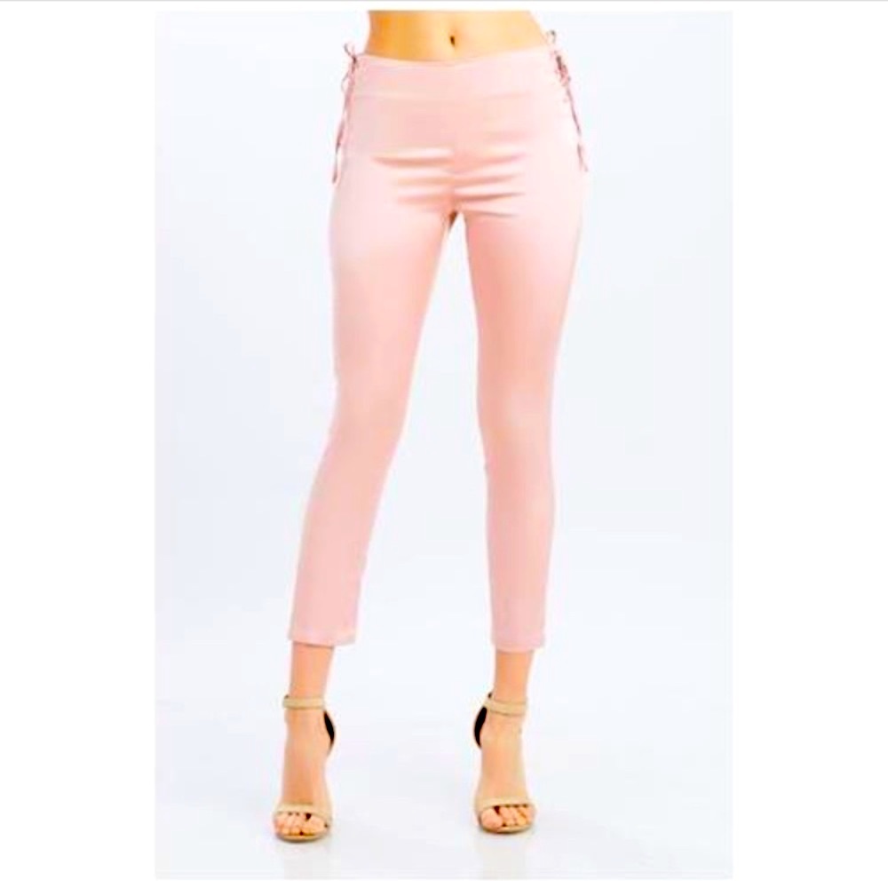 Silky Pink Side Tie Pants